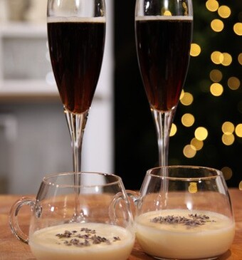 Alcoholvrije eggnog en Black velvet