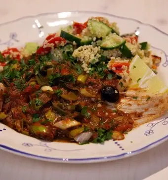 Sliptong uit de oven met bulgursalade