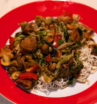 Gemarineerde kip uit de wok