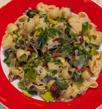 Romige prei-pasta