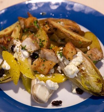 Gegratineerde witlof met kabeljauw