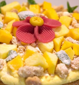 Moniques exotische yoghurt-moussetaart