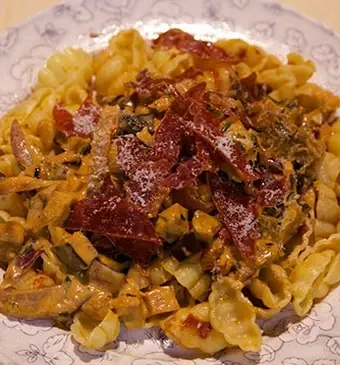 Pasta met Mediterrane aubergines