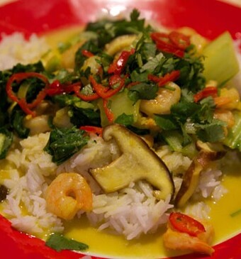 Snelle garnalencurry