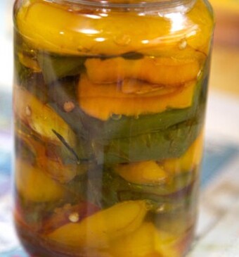 Geroosterde paprika’s op olie