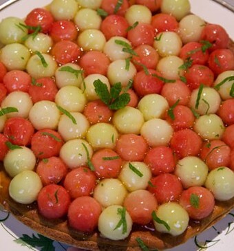 Meloenvlaai met mascarpone