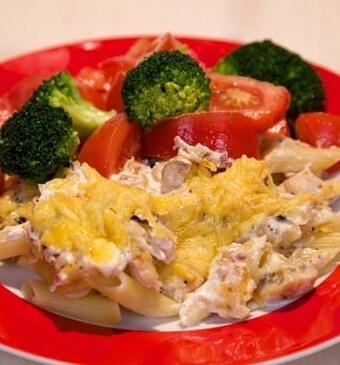 Pasta met forel uit de oven