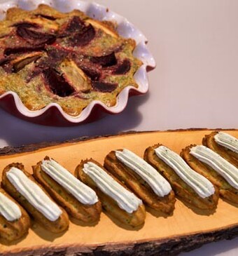 Bietjesclafoutis en geitenkaassoezen