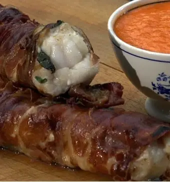 Zeeduivel met parmaham