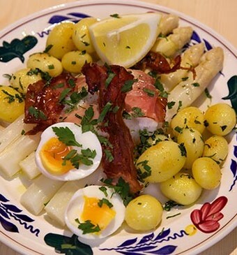 Kabeljauw met  asperges