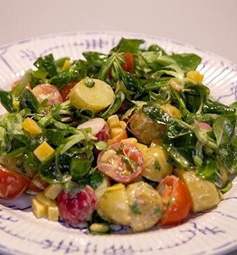 Krieltjessalade met oude kaas