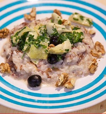 Risotto met gorgonzola en radicchio