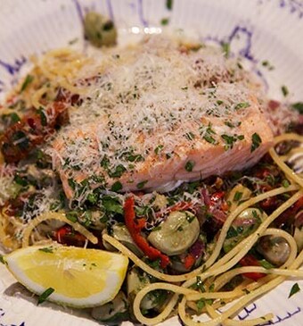 Spaghetti met Siciliaanse tuinbonen