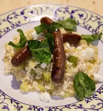 Risotto met venkel en merguezworstjes