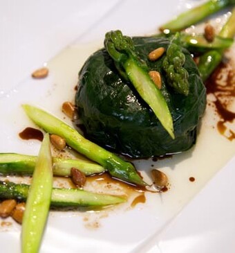 Spinazie gevuld met paddestoelen