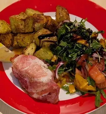 Pancetta-kabeljauw met Italiaanse aardappels