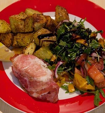 Pancetta-kabeljauw met Italiaanse aardappels