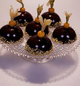 Tropische chocoladegebakjes