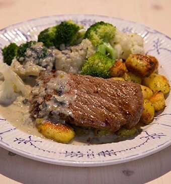 Kalfsoesters met gorgonzolasaus