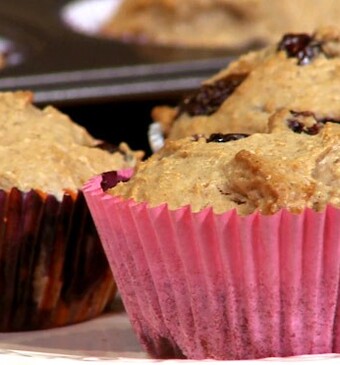 Blauwe bessen-speltcupcakes