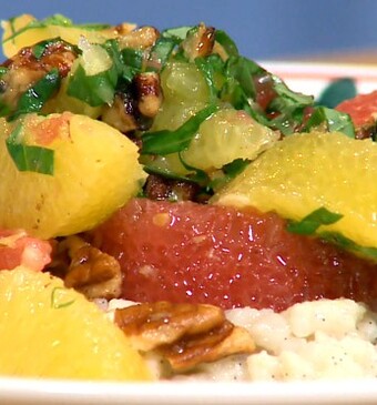 Romige rijst met citruscompote