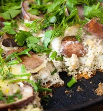 Snelle champignonfrittata