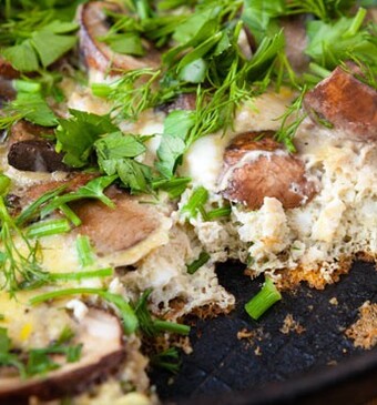 Snelle champignonfrittata