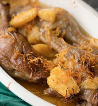 Eend in sinaasappelsaus