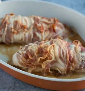 Perfecte kipfilet met gorgonzola en spek
