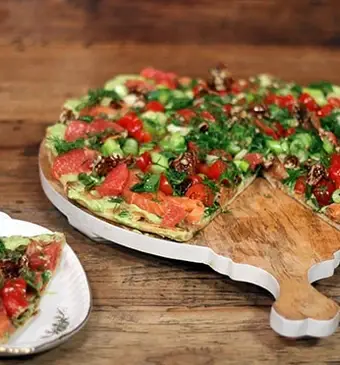 Ajouads pittige zalmpizza