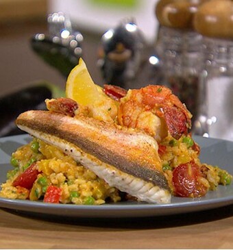 Risotto-paella met rode poon