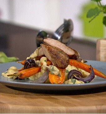 Konijnenrug met mosterdsaus