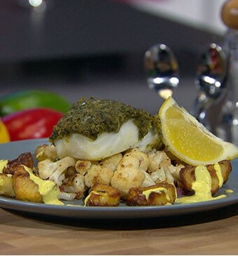 Gebakken bloemkool met kabeljauw