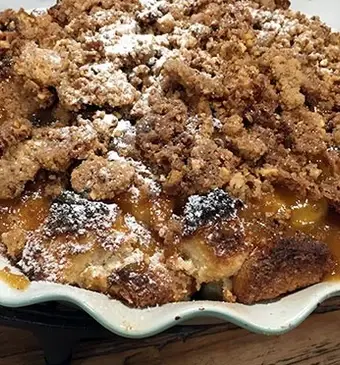 Romige bananenbroodpudding