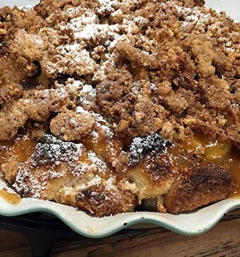 Romige bananenbroodpudding