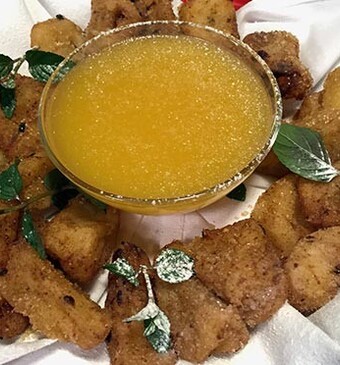 Appelhapjes met rumsaus