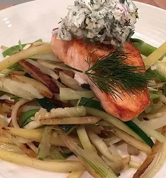 Zalm met kruidenroomkaas