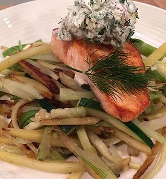 Zalm met kruidenroomkaas