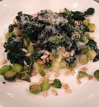 Boerenkool-spruitjesstoof