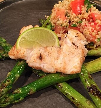 Marokkaanse kabeljauw met bulgursalade