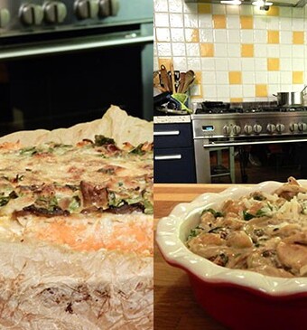 Gnocchi van zoete aardappel met oesterzwammen & rösti-quiche van zoete aardappel