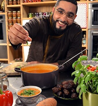 Soep van gepofte paprika