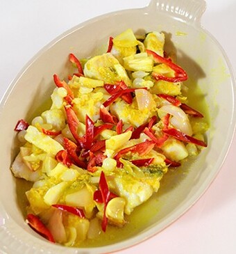 Acar kuning van kabeljauw