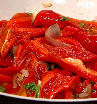Peperonata al’instante (a la minute gemaakte paprika’s)