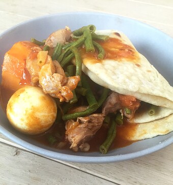 Roti met zoete aardappelen