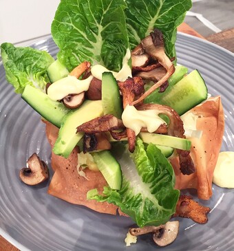 Filodeegbakjes met een groentetuintje