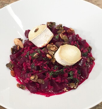 Bietenrisotto met geitenkaas