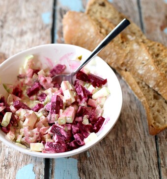 Bietensalade met haring