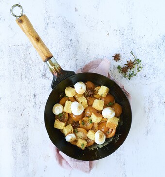 Abrikozenschepwok met schuim & cake uit Wokking Lekker