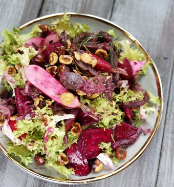 Salade met eendenmaagjes